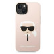 Karl Lagerfeld KLHCP14SSLKHLP Apple iPhone 14 hardcase pink Silicone Karl`s Head