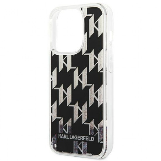 Karl Lagerfeld KLHCP14XLMNMK Apple iPhone 14 Pro Max hardcase black Liquid Glitter Monogram