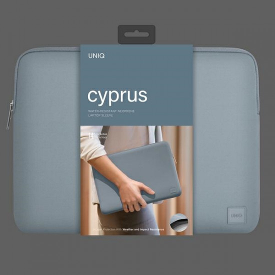 UNIQ Cyprus laptop Sleeve 14 inch steel blue Water-resistant Neoprene