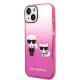 Karl Lagerfeld KLHCP14MTGKCP Apple iPhone 14 Plus hardcase pink Gradient Ikonik Karl & Choupette