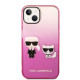 Karl Lagerfeld KLHCP14MTGKCP Apple iPhone 14 Plus hardcase pink Gradient Ikonik Karl & Choupette