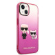 Karl Lagerfeld KLHCP14MTGKCP Apple iPhone 14 Plus hardcase pink Gradient Ikonik Karl & Choupette