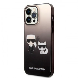 Karl Lagerfeld KLHCP14XTGKCK Apple iPhone 14 Pro Max hardcase black Gradient Ikonik Karl & Choupette
