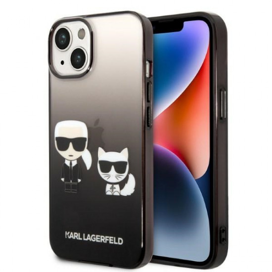 Karl Lagerfeld KLHCP14STGKCK Apple iPhone 14 hardcase black Gradient Ikonik Karl & Choupette