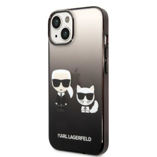 Karl Lagerfeld KLHCP14STGKCK Apple iPhone 14 hardcase black Gradient Ikonik Karl & Choupette