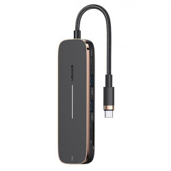 USAMS Hub 2xUSB/USB-C/HDMI/Micro SD+SD black SJ575HUB01