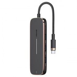 USAMS Hub 3xUSB/USB-C/HDMI black SJ578HUB01