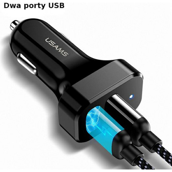 USAMS Car Charger 2xUSB C13 2,1A black CC87TC01