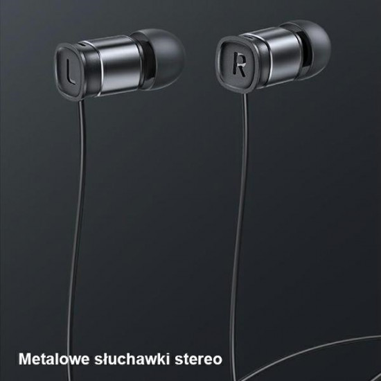 USAMS EP-46 Earphones black 1,2m HSEP4603