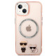 Karl Lagerfeld KLHMP14MHKCP Apple iPhone 14 Plus hardcase pink Karl & Choupette Aluminium Magsafe