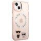 Karl Lagerfeld KLHMP14MHKCP Apple iPhone 14 Plus hardcase pink Karl & Choupette Aluminium Magsafe