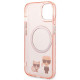 Karl Lagerfeld KLHMP14SHKCP Apple iPhone 14 hardcase pink Karl & Choupette Aluminium Magsafe