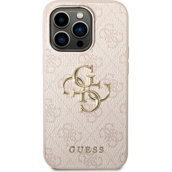 Guess GUHCP14L4GMGPI Apple iPhone 14 Pro pink hardcase 4G Big Metal Logo