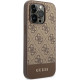 Guess GUHCP14LG4GLBR Apple iPhone 14 Pro brown hard case 4G Stripe Collection