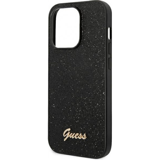 Guess GUHCP14LHGGSHK Apple iPhone 14 Pro black hard case Glitter Script