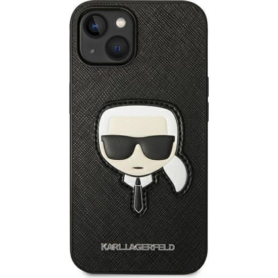 Karl Lagerfeld KLHCP14MSAPKHK Apple iPhone 14 Plus black hardcase Saffiano Karl`s Head Patch