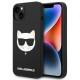 Karl Lagerfeld KLHMP14MSLCHBK Apple iPhone 14 Plus hardcase black Silicone Choupette Head Magsafe