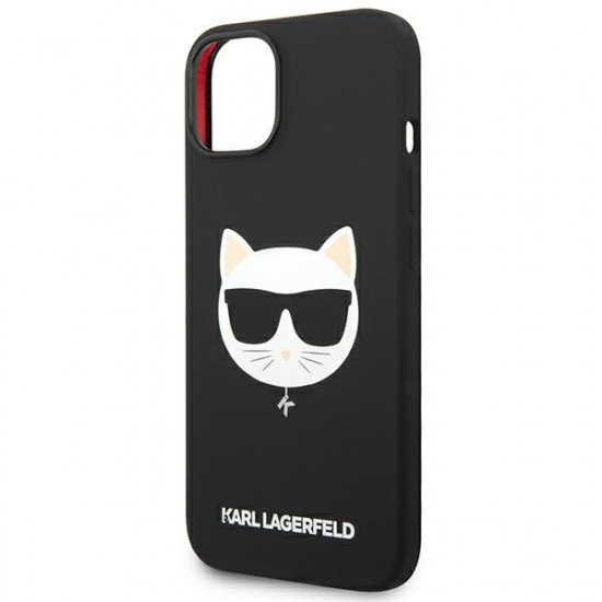 Karl Lagerfeld KLHMP14MSLCHBK Apple iPhone 14 Plus hardcase black Silicone Choupette Head Magsafe