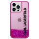 Karl Lagerfeld KLHCP14XLCKVF Apple iPhone 14 Pro Max pink hardcase Liquid Glitter Elong