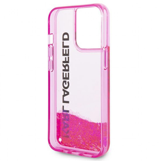 Karl Lagerfeld KLHCP14XLCKVF Apple iPhone 14 Pro Max pink hardcase Liquid Glitter Elong