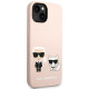 Karl Lagerfeld KLHMP14MSSKCI Apple iPhone 14 Plus hardcase light pink Silicone Karl & Choupette Magsafe