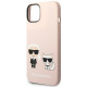 Karl Lagerfeld KLHMP14MSSKCI Apple iPhone 14 Plus hardcase light pink Silicone Karl & Choupette Magsafe