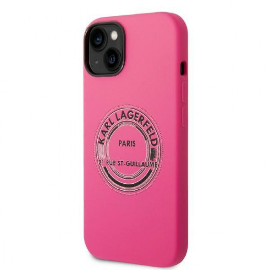 Karl Lagerfeld KLHCP14MSRSGRCF Apple iPhone 14 Plus hardcase pink Silicone RSG