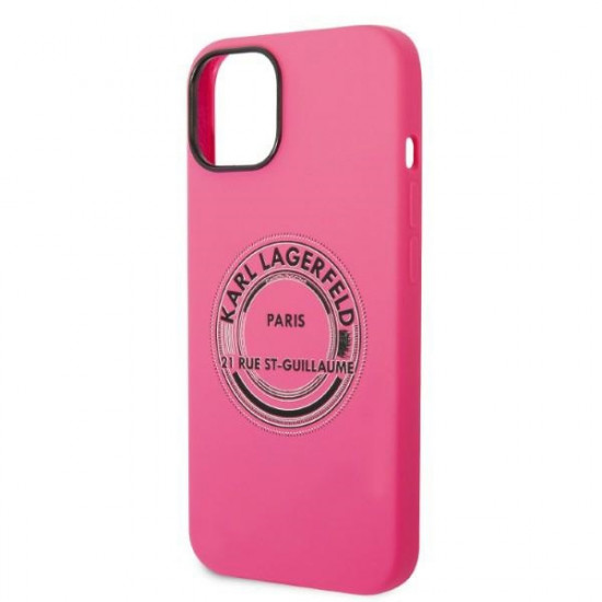 Karl Lagerfeld KLHCP14MSRSGRCF Apple iPhone 14 Plus hardcase pink Silicone RSG