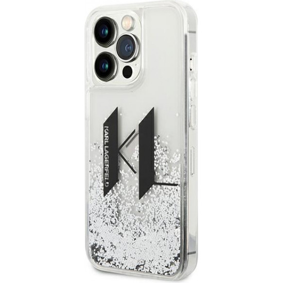 Karl Lagerfeld KLHCP14XLBKLCS Apple iPhone 14 Pro Max silver hardcase Liquid Glitter Big KL