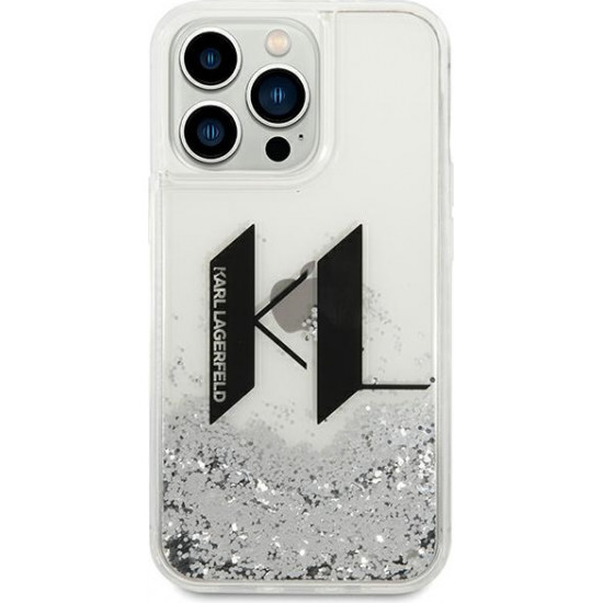 Karl Lagerfeld KLHCP14XLBKLCS Apple iPhone 14 Pro Max silver hardcase Liquid Glitter Big KL