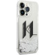 Karl Lagerfeld KLHCP14XLBKLCS Apple iPhone 14 Pro Max silver hardcase Liquid Glitter Big KL