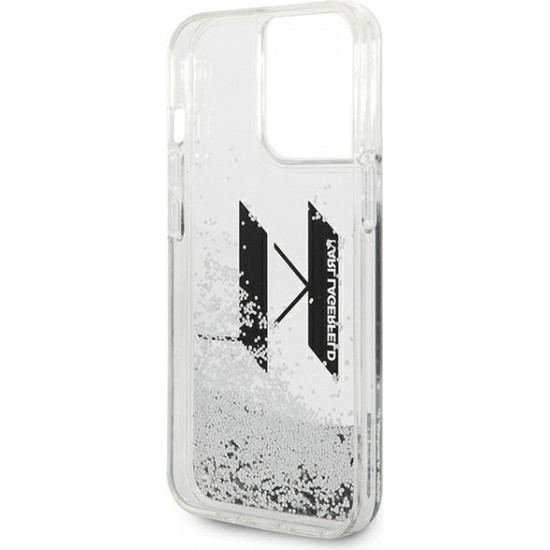 Karl Lagerfeld KLHCP14XLBKLCS Apple iPhone 14 Pro Max silver hardcase Liquid Glitter Big KL