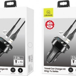 USAMS Car Charger 2xUSB C13 2,1A Lightning black NTU35LC13TZ