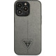 Guess GUHCP13LPSATLG Apple iPhone 13 Pro silver hardcase Saffiano Triangle Logo