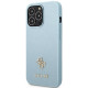 Guess GUHCP13LPS4MB Apple iPhone 13 Pro blue hardcase Saffiano 4G Small Metal Logo