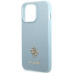 Guess GUHCP13LPS4MB Apple iPhone 13 Pro blue hardcase Saffiano 4G Small Metal Logo