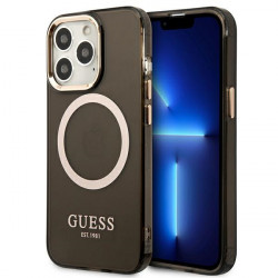 Guess GUHMP13XHTCMK Apple iPhone 13 Pro Max black hard case Gold Outline Translucent MagSafe Guess GUHMP13XHTCMK Apple iPhone 13 Pro Max black hard case Gold Outline Translucent MagSafe