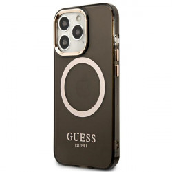 Guess GUHMP13XHTCMK Apple iPhone 13 Pro Max black hard case Gold Outline Translucent MagSafe Guess GUHMP13XHTCMK Apple iPhone 13 Pro Max black hard case Gold Outline Translucent MagSafe