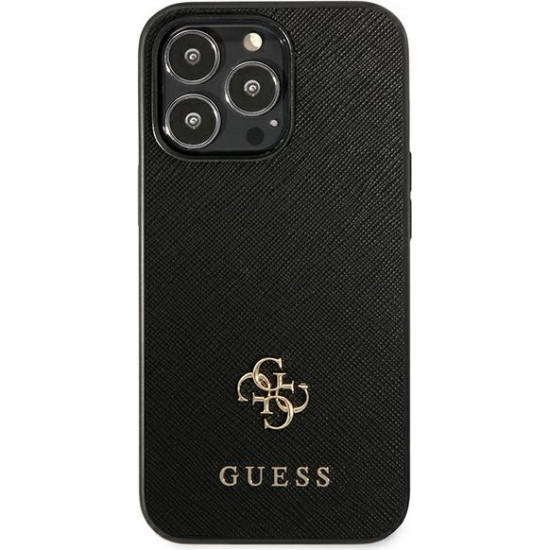 Guess GUHCP13LPS4MK Apple iPhone 13 Pro black hardcase Saffiano 4G Small Metal Logo