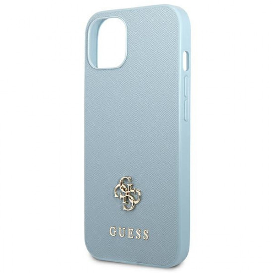 Guess GUHCP13MPS4MB Apple iPhone 13 blue hardcase Saffiano 4G Small Metal Logo