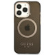 Guess GUHMP13LHTCMK Apple iPhone 13 Pro black hard case Gold Outline Translucent MagSafe