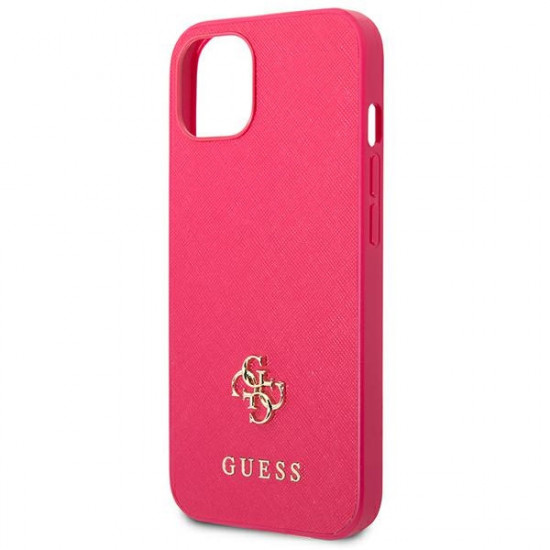 Guess GUHCP13SPS4MF Apple iPhone 13 mini pink hardcase Saffiano 4G Small Metal Logo