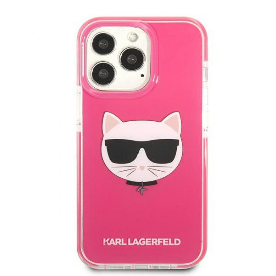 Karl Lagerfeld KLHCP13XTPECPI Apple iPhone 13 Pro Max hardcase fuschia Choupette Head