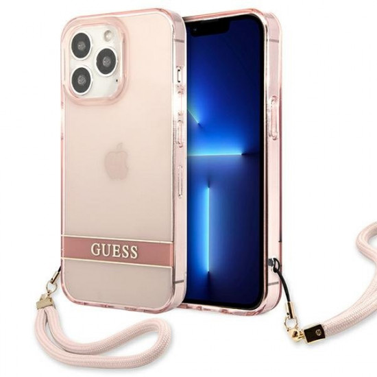 Guess GUHCP13LHTSGSP iPhone 13 Pro / 13 6.1 &quot;pink / pink hardcase Translucent Stap