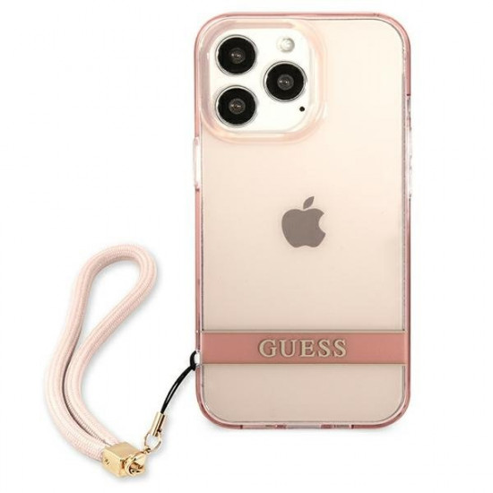 Guess GUHCP13LHTSGSP iPhone 13 Pro / 13 6.1 &quot;pink / pink hardcase Translucent Stap