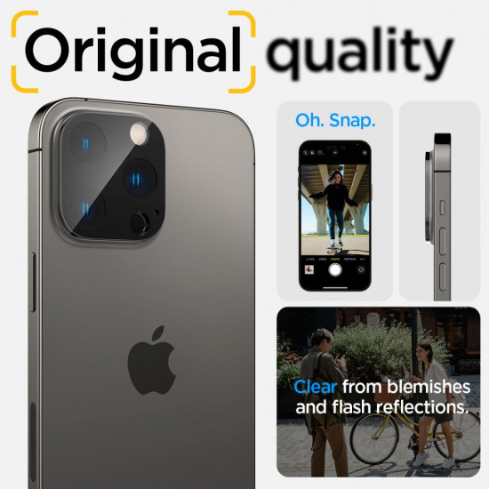 Spigen Optik. TR Camera Protector Camera tempered glass (2 pcs) iPhone 14 Pro / 14 Pro Max black Spigen Optik. TR Camera Protector Camera tempered glass (2 pcs) iPhone 14 Pro / 14 Pro Max black