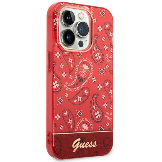 Guess GUHCP14XHGBNHR Apple iPhone 14 Pro Max red hardcase Bandana Paisley