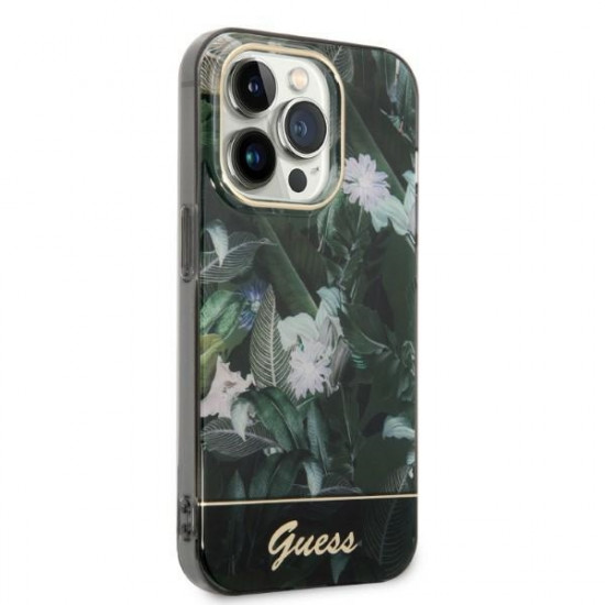 Guess GUHCP14LHGJGHA Apple iPhone 14 Pro green hardcase Jungle Collection