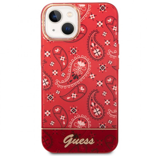 Guess GUHCP14MHGBNHR Apple iPhone 14 Plus red hardcase Bandana Paisley