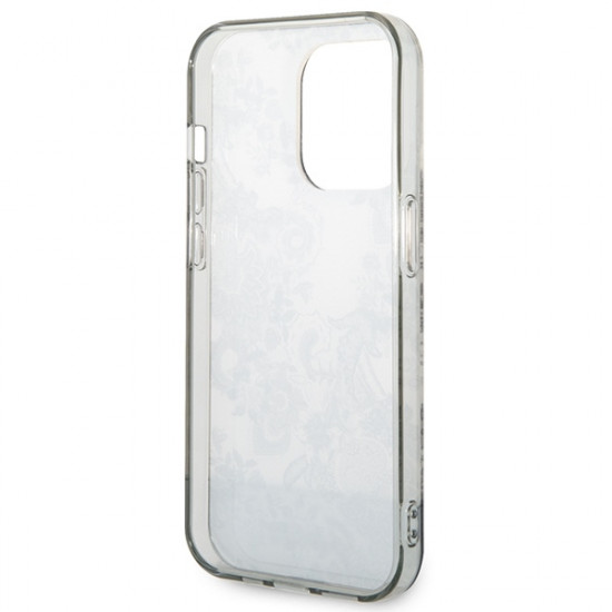 Guess GUHCP14LHGPLHG Apple iPhone 14 Pro grey hardcase Porcelain Collection